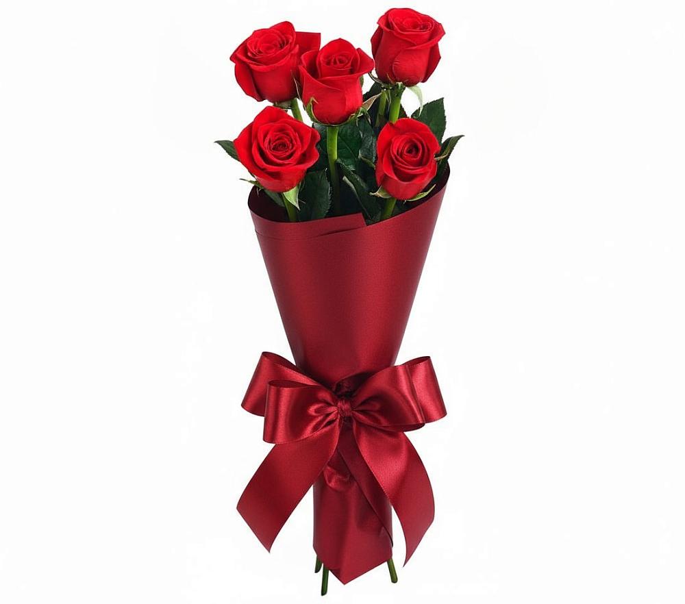 Букет 5 Красных роз Эдлесс Лав в Тихвине