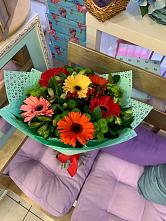 Букет цветов из:  Герберы, Хризантемы и Альстромерии #REPLACE_PRED# Тихвине