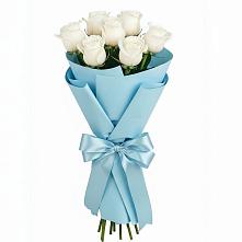 Букет 7 белых роз Проуд в Тихвине