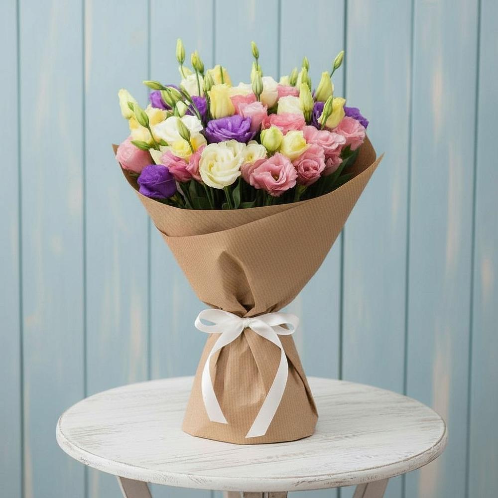 Букет цветов из: Лизиантусы в Тихвине