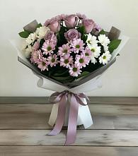 Букет цветов из:  Хризантемы и Розы в Тихвине