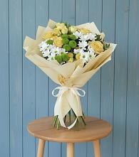 Букет цветов из:  Хризантемы и Розы #REPLACE_PRED# Тихвине