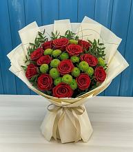 Букет цветов из:  Розы и Хризантемы в Тихвине