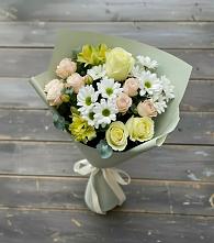 Букет цветов из:  Альстромерии, Розы и Хризантемы #REPLACE_PRED# Тихвине