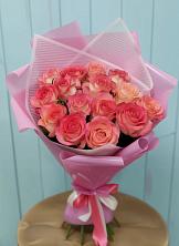 Букет 15 Розовых роз Равель в Тихвине