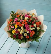Букет Микс из разноцветных кустовых роз #REPLACE_PRED# Тихвине