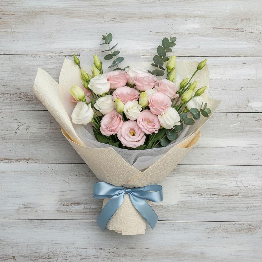 Букет цветов из: Лизиантусы в Тихвине